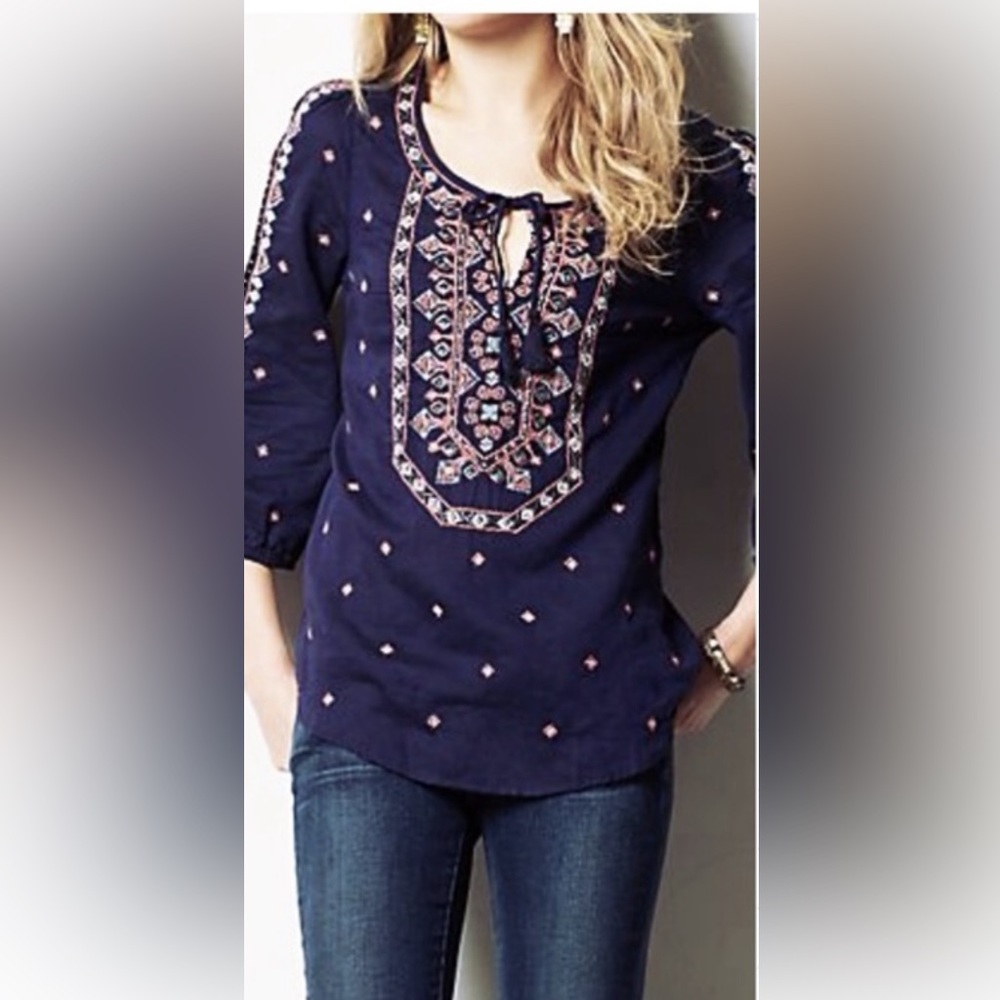 Anthropologie Vanessa Virgina Boho Monaco Top 6